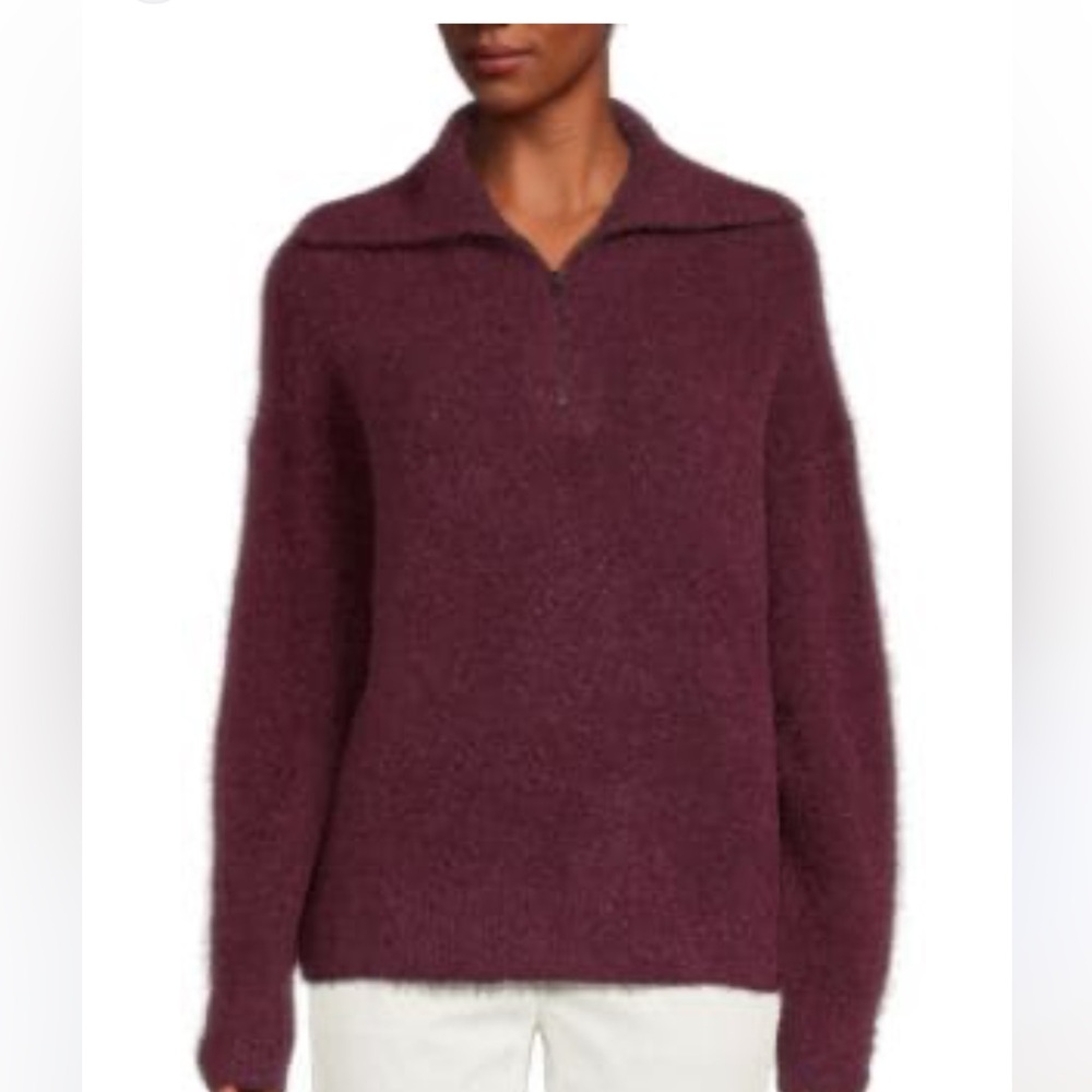 Vince Alpaca Blend Quarter Zip Pullover